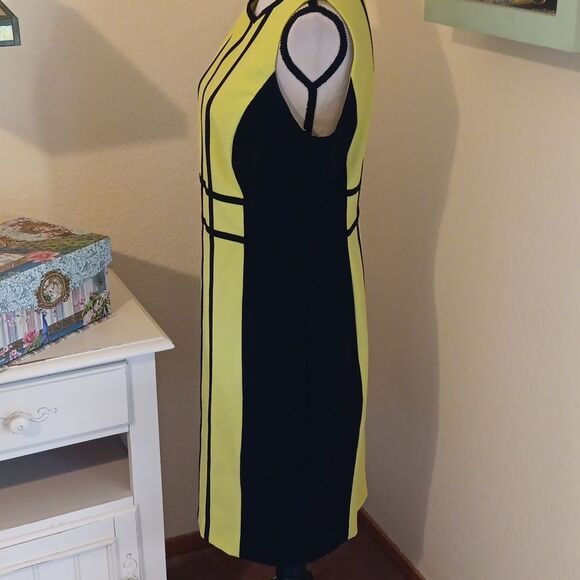 Calvin Klein Bright Yellow and Black Dress - Picture 4 of 10